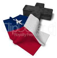 christliches kreuz und flagge von texas - 3d rendering