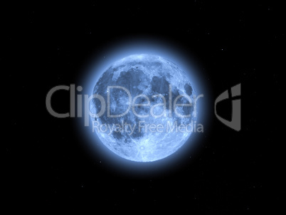 Full moon seen with telescope