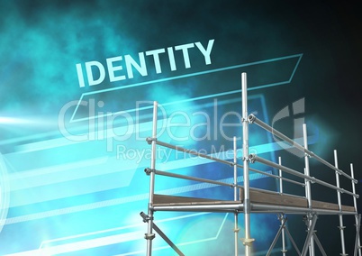 Identity Text with 3D Scaffolding and technology interface