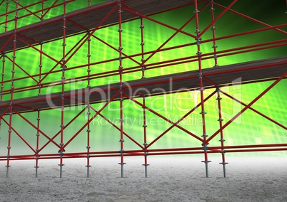 Illuminated grid with 3D Scaffolding