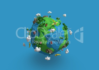 Composite image of earth in 3d