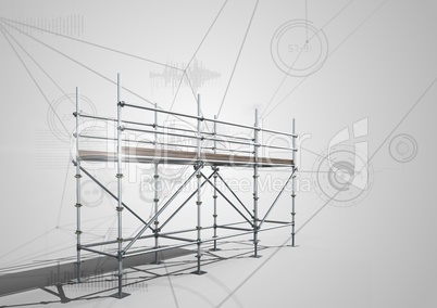 Connections technology background with 3D Scaffolding