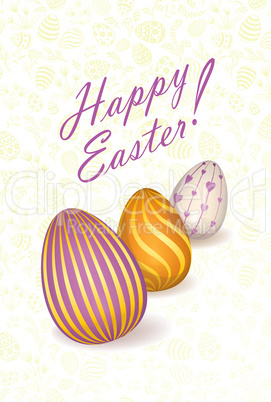 Happy Easter floral greeting card. Easter holiday egg background