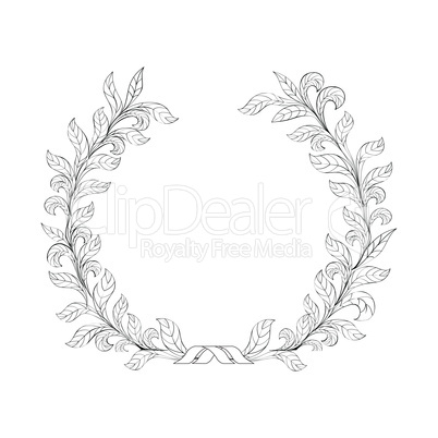 Floral frame Branch with leaves wreath decor Nature background