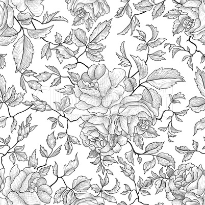 Floral seamless pattern. Flower background. Garden texture