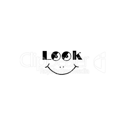 Smile sign. Look at me smily symbol. Good mood icon with smiling