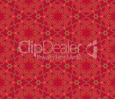 Abstract oriental floral seamless pattern. Arabic flower geometr