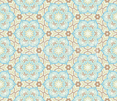 Floral seamless pattern. Flourish tiled oriental ethnic backgrou