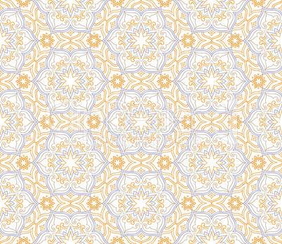 Flourish mosaic tiled pattern. Floral oriental ethnic background