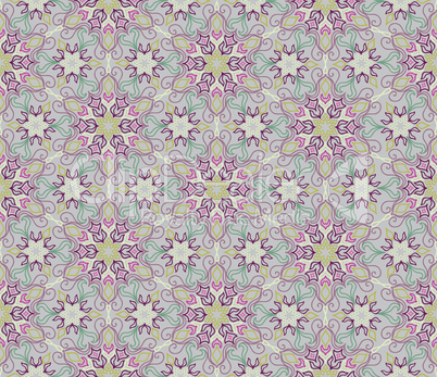 Flourish mosaic tiled pattern. Floral oriental ethnic background