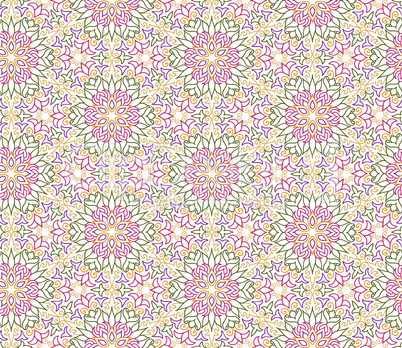 Abstract oriental floral seamless pattern. Arabic flower geometr