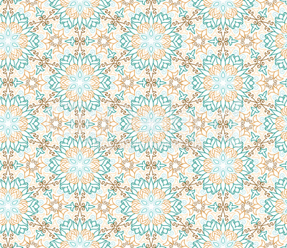Abstract oriental floral seamless pattern. Arabic flower geometr