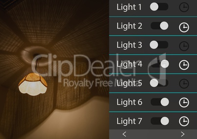 Home automation system lighting App Interface