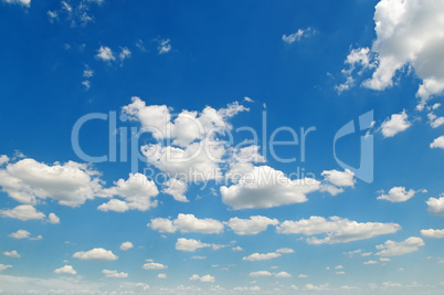 blue sky and white cumulus clouds