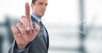 Businessman touching screen