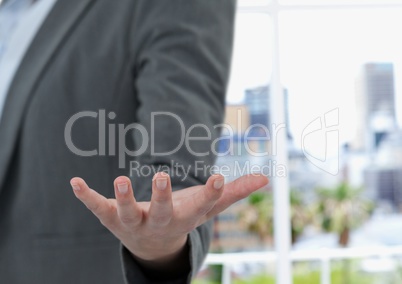 Cropped image of businesswoman gesturing