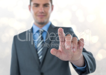 Businessman touching screen