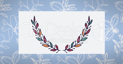 blanks card with blue floral pattern