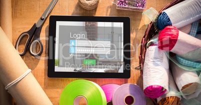 Log in page on digital tablet by craft products