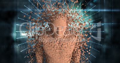 Digital composite image of scattered 3d human