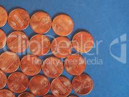 One Cent Dollar coins, United States over blue