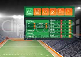 Betting App Interface stadium