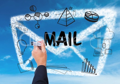 graphic about mail with hand writing it