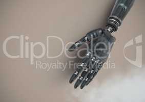 Android Robot hand with brown background