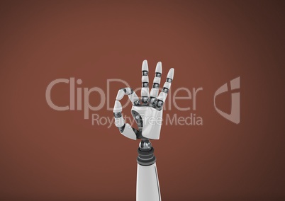 Android Robot hand gesture OK with brown background