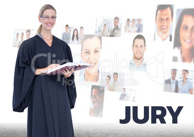 Judge in front of Jury people