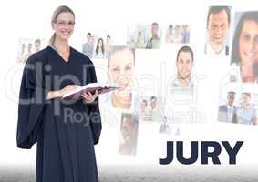 Judge in front of Jury people