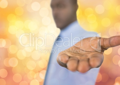 Composite image of smiling businessman standing