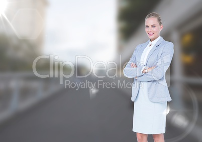 Business woman, hand folded in a bridge