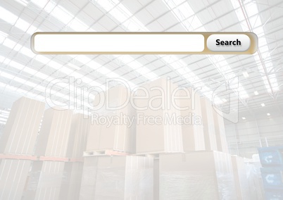 Search Bar with warehouse boxes background