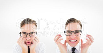 Multiple image of man with different expressions