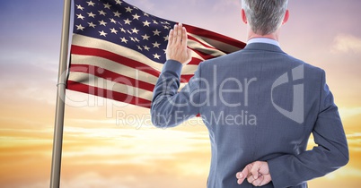 pledge allegiance to the flag with the fingers crossed