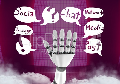 Android hand and social media drawings graphics