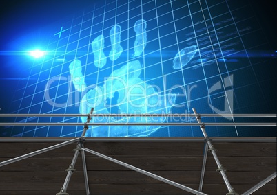 Hand print interface with 3D Scaffolding