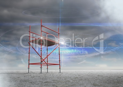 Cloudy Sky with 3D Scaffolding