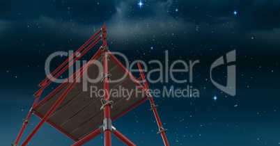 Sky landscape and 3D Scaffolding