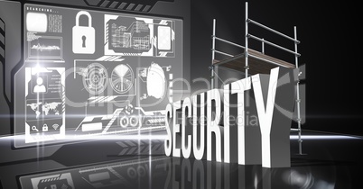 Composite image of 3d security items