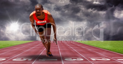 Composite image of man doing sport