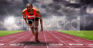 Composite image of man doing sport