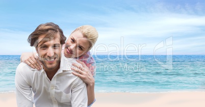 Happy couple at beach