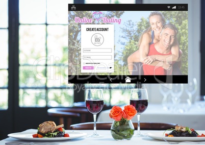 Dating App Interface romantic dinner