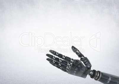 Android Robot hand with grey background