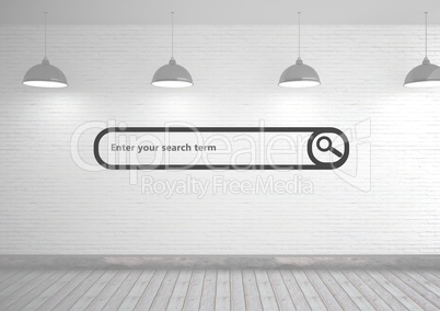 Search Bar with lamps and wall background
