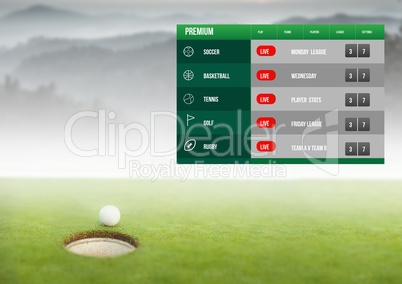 Betting App Interface Golf