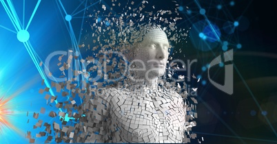 Digital composite image of 3d scattered human figure