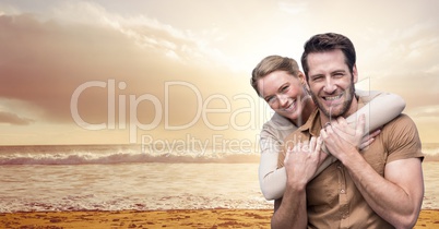 Happy couple at beach